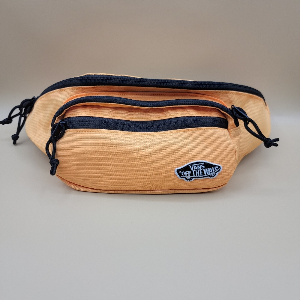 Vans Off The Wall Fanny Pack Waist Bag Gold Yellow 16 in W 7 in H Zip Pockets